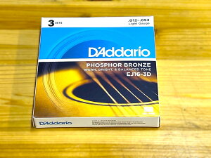 D'Addario EJ16-3D PHOSPHOR BRONZ LIGHT (.012 - .053jyAR[XeBbNM^[zy3ZbgpbNzy䂤pPbgz ylXANZT[tA݌ɕiz