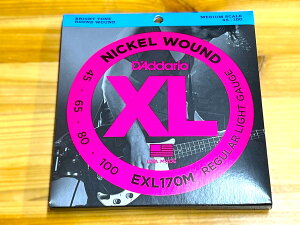 D'Addario EXL170M NICKEL WUOND REGULAR LIGHT/MEDIUM SCALE (.045 - .100) 【エレキベース弦】【ミディアムスケール用】【ゆうパケット】 【横浜店アクセサリーフロア在庫品】