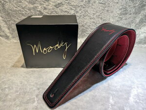 MOODY STRAP 2.5 LEATHER BACKED GUITAR STRAP - BLACK/RED�y���l�X�A�N�Z�T���[�t���A�݌ɕi�z