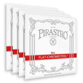 Pirastro Flat Chromesteel/フラットクロムスチール【4弦セット/オーケストラチューニング】【コントラバス弦】【日本総本店コントラバスフロア在庫品】