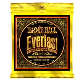 ERNIE BALL #2556 Everlast Coated 80/20 Bronze Alloy Acoustic Strings Medium-Light (12-54)《アコースティックギター弦》 アーニーボール/エヴァーラスト 【ネコポス】【ONLINE STORE】