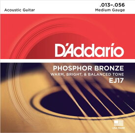 D'Addario PHOSPHOR BRONZE EJ17 Medium ダダリオ (アコースティックギター弦) (ネコポス)