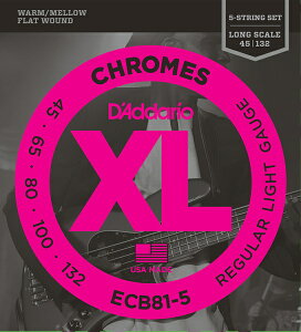 D'Addario ECB81-5 Chromes - Flat Wound sx[Xt __I