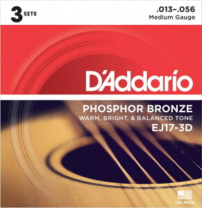 D'Addario PHOSPHOR BRONZE EJ17-3D Medium __I (AR[XeBbNM^[) (3ZbgpbN)