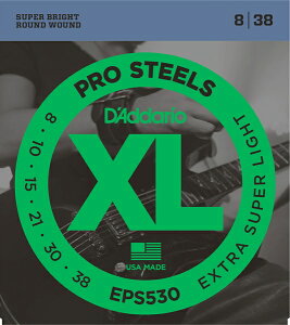 D'Addario EPS530 ProSteels, Extra-Super Light, 08-38 sGLM^[t __I ylR|Xz
