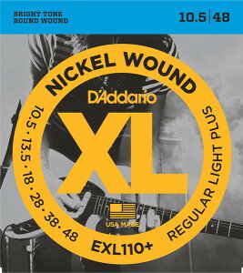 D'Addario EXL110+ Nickel Wound, Regular Light Plus, 10.5-48 sGLM^[t __I ylR|Xz
