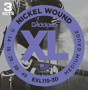 D'Addario EXL115-3D (11-49)《エレキギター弦》 ダダリオ【3セットパック】