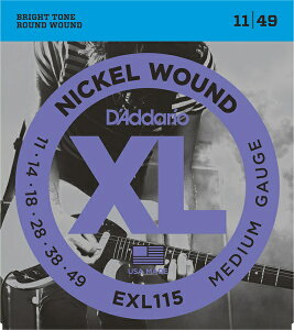 D'Addario EXL115 Nickel Wound, Medium/Blues-Jazz Rock, 11-49 sGLM^[t __I ylR|Xz