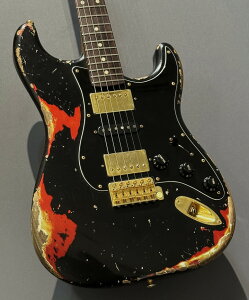 Xotic XSC-4 5A Flame Maple Neck ~Black over Candy Apple Red~ Heavy Aged�y3.47kg�z�y�r�ܓX�z