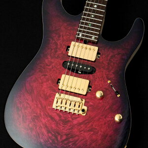 T's Guitars DST-Pro 24 5A Waterfall Burl Maple -Purple Burst / Steps White Matt Back-ycXz