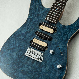 T's Guitars DST Pro 24 5A Burl Maple w/Reverse Head -Custom Trans Blue-�y���c�X�z