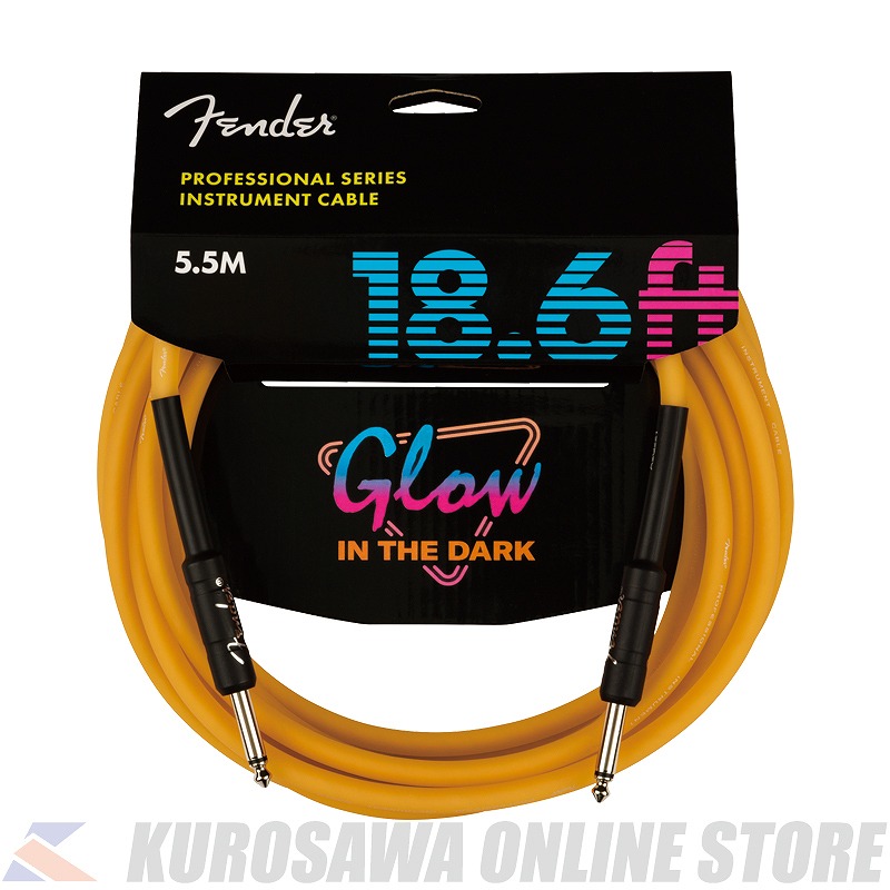 【シールド】《フェンダー》 Fender Pro 18.6' Glow In Dark Cable, Orange (ご予約受付中)【ONLINE STORE】