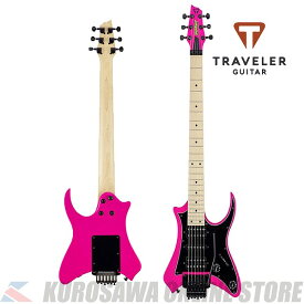 TRAVELER GUITAR Vaibrant Standard V88S Hot Pink 《HSH PU搭載》【ストラッププレゼント】(ご予約受付中)【ONLINE STORE】