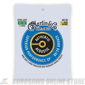 Martin Authentic Acoustic SP Guitar Strings 80/20 Bronze (Extra Light 12-String) [MA180]ylR|XzyONLINE STOREz