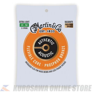 Martin Authentic Acoustic Flexible Core Guitar Strings Phosphor Bronze (Extra Light 12)[MA500FX]yONLINE STOREz