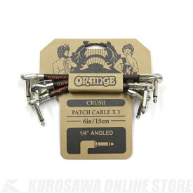 ORANGE CRUSH Patch Cable×3 6inch/15cm 1/4" Angled CA038【ONLINE STORE】
