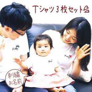 親子 tシャツ 刺繍 名入れ おそろい プレゼント 誕生日 ペア ペアルック ペアtシャツ ブランド 家族 お揃い キャンプ 3枚セット 親子コーデ 親子ペア おしゃれ ロンパース 夏 赤ちゃん パパ 男