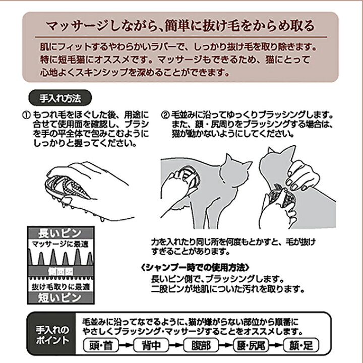 楽天市場 3 11 1 59まで エントリーでp2倍 猫用 お手入れ ケア ペティオ Necoco やわらか ラバーブラシ キャット ブラッシング 被毛 マッサージ 両面ラバー 抜け毛 ペッツビレッジクロス ペット通販