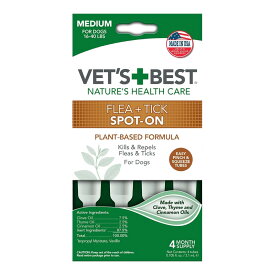 ヴァイシュラ 犬用 VET'S BEST ベッツベスト ナチュラルスポット MEDIUM 7kg〜18kg以下 4P 送料無料