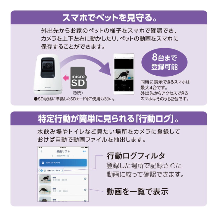 楽天市場】パナソニック HDペットカメラ KX‐HDN310‐W : ペッツビレッジ 