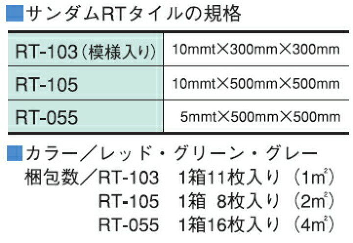 楽天市場】サンダムRTタイル【RT-103】[厚さ10mm×300×300mm]1ケース11 