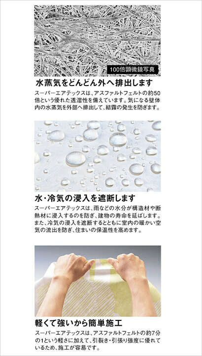 楽天市場】透湿・防水シート 「スーパーエアテックスKD30」 【2巻入  