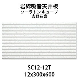 吉野石膏 ソーラトン キューブ SC12-12T 岩綿吸音天井板 12×300×600mm 18枚入り（約1坪入り）ストライプ ダイロートンと並ぶロックウール天井板の定番♪ 【着後レビューで選べる特典】