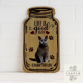【送料無料】 木製看板 シャルトリュー 猫 ねこ ネコ ウェルカムボード サインプレート 動物 アニマル ガーデニング 玄関 ドアプレート ハンギングプレート プレート ウエルカムボード 壁飾り かわいい 可愛い おしゃれ