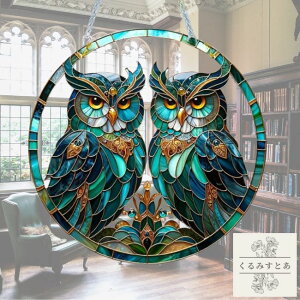 【送料無料】 サンキャッチャー フクロウ ふくろう 鳥 動物 アニマル アクリル 植物 窓辺 インテリア おしゃれ 玄関 デザインプレート 壁掛け 太陽 太陽光 窓ガラス 窓 リビング キラキラ 雑