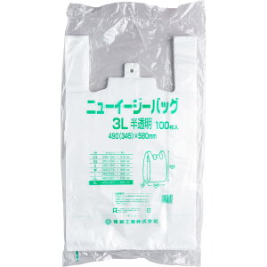 【 送料無料 】福助 買い物袋 マイバッグ 手提げ 袋 レジ袋 ニューイージーバ ッグ 3L サイズ 半透明 100枚