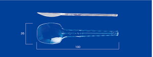 日本製 (有) アサヒ徳島 プラスチック 使い捨て デザート スプーン ( 100mm ) バラ 個包装なし 透明 100本
