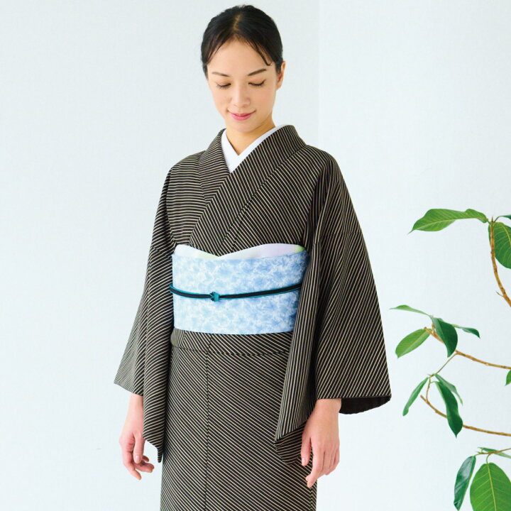 楽天市場】☆30％OFF☆【CHIKUMO-千雲-】洗える着物 斜め縞/ブラウン  
