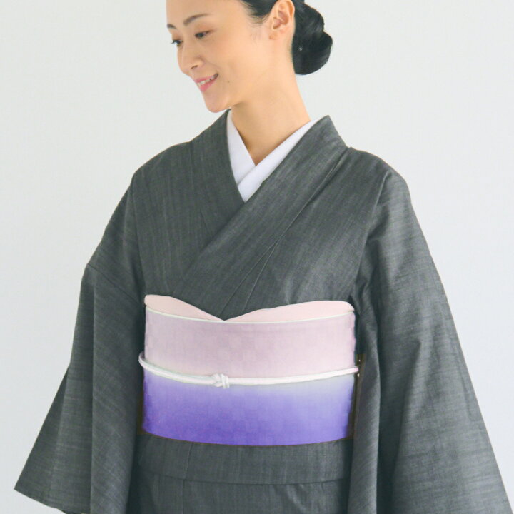 楽天市場】☆期間限定10％OFF！☆半幅帯 正絹暈し 青紫/薄小豆 