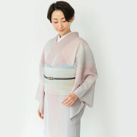 ★20％OFF！★【CHIKUMO-千雲-】洗える着物 単衣/夏着物　東レ　セオα　楊柳ぼかし/灰桜　くるり
