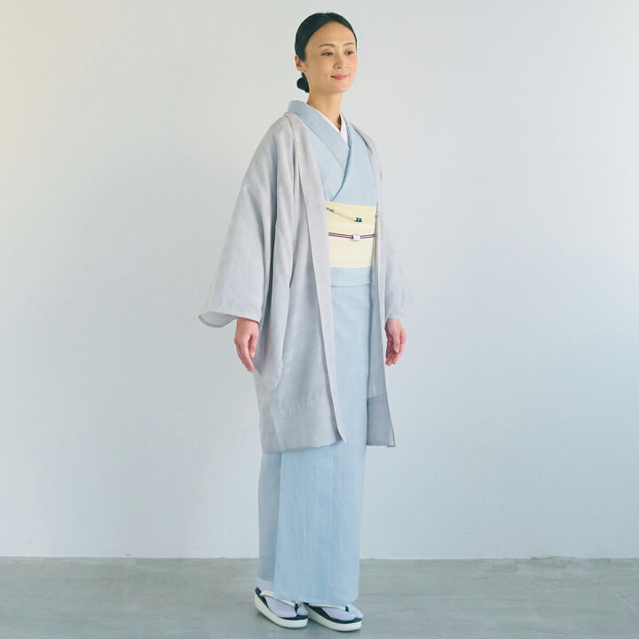 楽天市場】☆15％OFF☆【くるり】洗える薄羽織 紗 格子／ライトグレー 