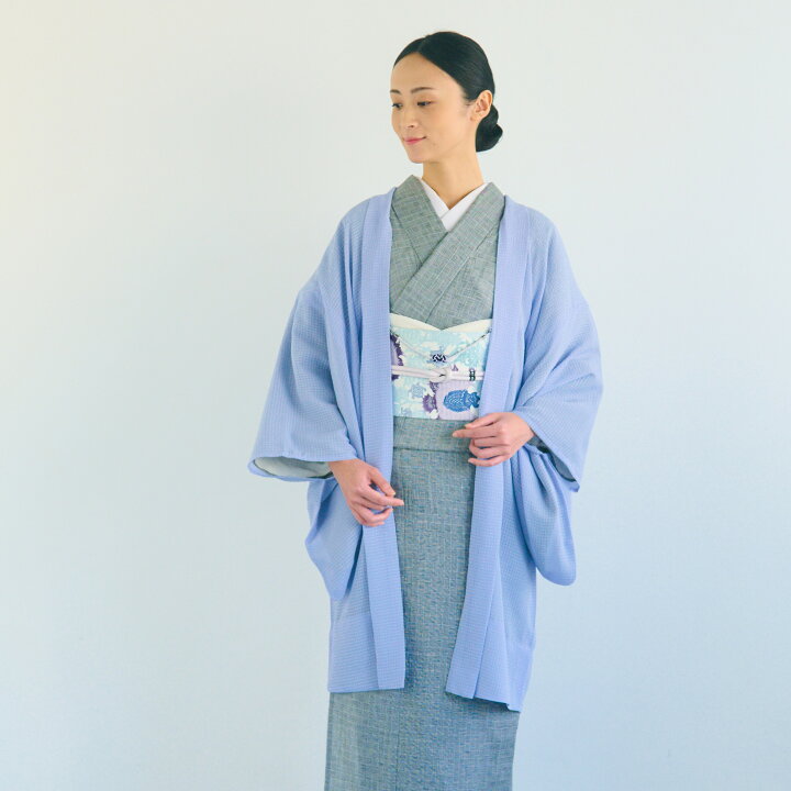 楽天市場】☆35％OFF☆【くるり】洗える薄羽織 花衣／水色 | 着物 長 
