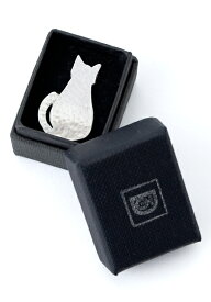 暮らしのアイテム 帯留 T.O.D / KI.RI.E ネコ | 帯留め おびどめ シルバー Silver925 銀細工 マット仕上げ ジュエリー ブランド 二分紐 三分紐 日本製 猫