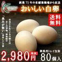 【送料無料】櫛田養鶏場が誇るこだわり卵☆おいしい白卵【80個入り(70個+破卵保障10個含む)】見た目は普通の白卵…でも中身は弾力のあるプリッとした卵です♪トレ...