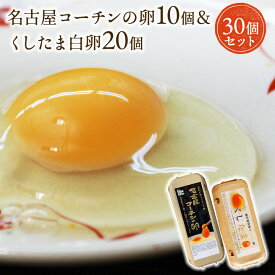 【楽天市場店限定セットB】高級名古屋コーチンの卵（10個入り）＋くしたま白卵（20個入り）【合計30個入り(内破卵保障3個含む)】食品/卵/鶏卵/30個/お得/お試し