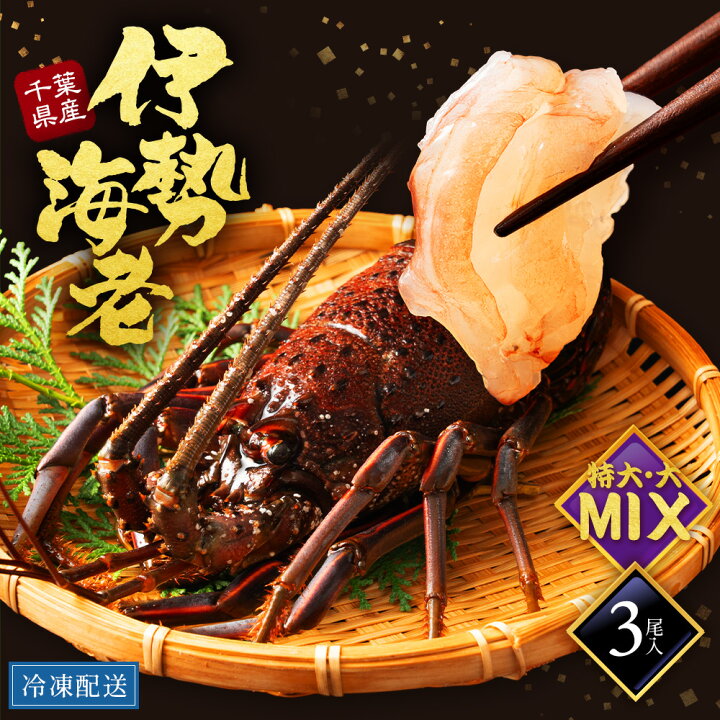 楽天市場】【特大・大MIX】 千葉県 活〆 伊勢海老 3尾入 1.2kg えび  