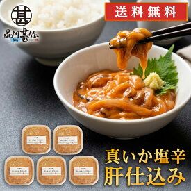 真いか塩辛 肝仕込み 100g（5個セット） 送料無料 北海道産 イカゴロ塩辛 おつまみ イカの塩辛 海鮮珍味 しおから ご当地 お土産 お取り寄せ プレゼント ギフト 贈答 御中元 お中元 御歳暮 お歳暮