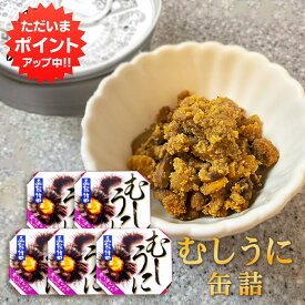 【マラソン期間中P2倍！】むしうに 60g 缶詰 （5個セット） 蒸し雲丹 ウニ 肴 おつまみ 北海道 海鮮珍味 函館竹田 ご当地 お土産 お取り寄せ プレゼント ギフト 贈答 御中元 お中元 母の日 父の日