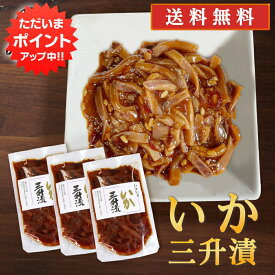 【マラソン期間中P2倍！】いか三升漬 140g（3個セット） 送料無料 パウチタイプ 北海道 ピリ辛 イカ珍味 烏賊 さんしょうづけ おつまみ 肴 お酒のおとも ご当地 お土産 お取り寄せ プレゼント ギフト 贈答 御中元 お中元 御歳暮 お歳暮
