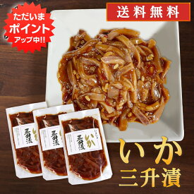 【SS期間中P2倍！】いか三升漬 140g（3個セット） 送料無料 パウチタイプ 北海道 ピリ辛 イカ珍味 烏賊 さんしょうづけ おつまみ 肴 お酒のおとも ご当地 お土産 お取り寄せ プレゼント ギフト 贈答 御中元 お中元 母の日 父の日