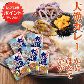 【マラソン期間中P2倍！】海祭り大漁カレー 中辛 200g （5箱セット） 浜のかあさんの味 北海道名産 かに ほたて いか 海の幸 レトルトカレー カレー 高級 ええもん ご当地 お土産 お取り寄せ プレゼント ギフト 贈答 御中元 お中元 母の日 父の日