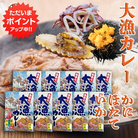 【マラソン期間中P2倍！】海祭り大漁カレー 中辛 200g （10箱セット） 浜のかあさんの味 北海道名産 かに ほたて いか 海の幸 レトルトカレー カレー 高級 ええもん ご当地 お土産 お取り寄せ プレゼント ギフト 贈答 御中元 お中元 母の日 父の日