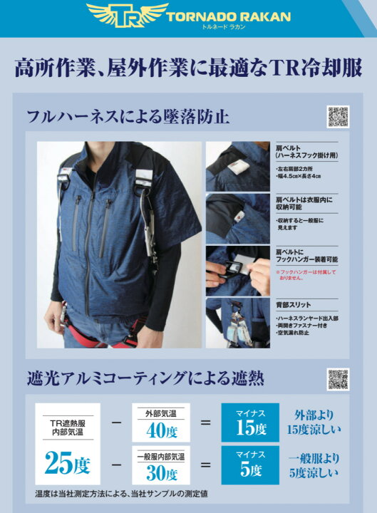楽天市場】TORNADO RAKAN TRA 1491 ベスト 日新被服 空調ウェア アルミ 