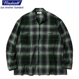 定価24200円 20%OFF / RADIALL ラディアル GLASSHOUSE - OPEN COLLARED SHIRT L/S オープンカラーシャツ GREEN