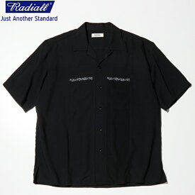 定価25300円 20%OFF SALE!! / RADIALL ラディアル FLEETLINE FRIDAY - OPEN COLLARED SHIRT S/S 半袖シャツ レーヨン BLACK