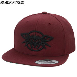 [US���] BLACK FLYS �u���b�N�t���C�Y -3D PHANTOM- SNAPBACK CAP �X�i�b�v�o�b�N�L���b�v MAROON